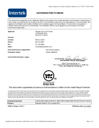 PR CERTIFICATE FL15869 R3 C CAC REPUBLIC ATM DL416 LOUVER DOOR