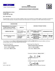 PR CERTIFICATE FL16431 R3 C CAC XO R-PG50-71.5X79.5 DP-55 FLANGE AND NAIL FIN WZ4