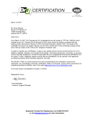 PR CERTIFICATE FL16452 R4 C CAC 170316 CERTIFICATION LETTER TER 1306-06 AQUA CABLE