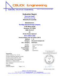 PR TECH DOCS FL17217 R2 AE 1 ZEELOCK 24GA STEELPURLINS EVALREPORT R2