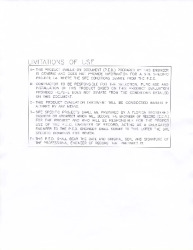 PR INSTL DOCS FL17874 R2 II LIMITATIONS OF USE