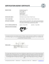 PR CERTIFICATE FL18580 R1 C CAC CERTIFICATION AGENCY CERTIFICATE