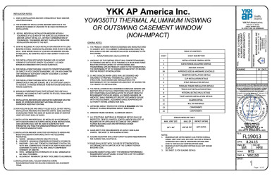 PR Instl Docs FL19013 R2 II YKK150 SS 2018-10-13