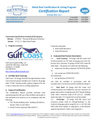 PR INSTL DOCS FL20094 R0 II 11033-001CERTIFICATIONREPORT
