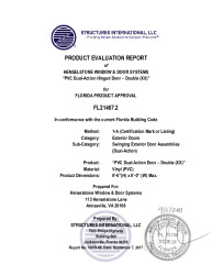 PR TECH DOCS FL21467 R1 AE 16079-06 PVC DUAL ACTION DOOR - DOUBLE - EVALUATION REPORT