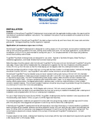 PR Instl Docs FL21675 R1 II HomeGuard Toughskin Installation Instructions FBC rev.4