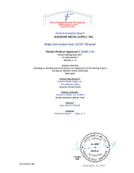 PR INSTL DOCS FL22245 R1 II RIDGE VENT OVER PLYWOOD EVAL RPT
