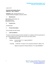 PR TECH DOCS FL22562 R1 AE 17-0608.03 EVAL STEEL BUILDING WALL