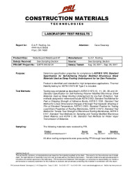 PR Instl Docs FL22853 R1 II GAPR-018-02-01 Report - ASTM D 1970 for WaterGuard Rain and Ice (high temp)