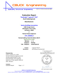 PR TECH DOCS FL23333 R0 AE 2 LAPLOCKPSU HVHZ EVALREPORT