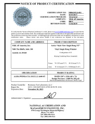 PR CERTIFICATE FL26492 R1 C CAC NI006545.16-R1 - STYLE VIEW NT - SH