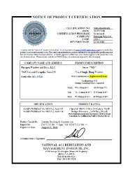 PR CERTIFICATE FL29631 R0 C CAC 29631.2 NAMI CERT