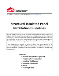 PR INSTL DOCS FL30056 R0 II SIPA STRUCTURAL INSULATED PANEL INSTALLATION GUIDELINES V2