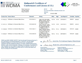 PR CERTIFICATE FL11161 R7 C CAC CCL-411-H-1025 74X36