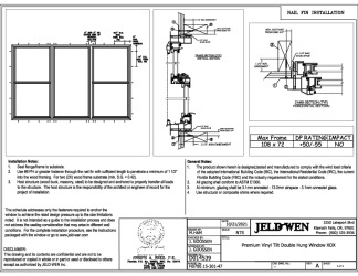 PR Instl Docs FL22286 R6 II D014539 - Premium Vinyl Tilt Double Hung XOX (108x72) Cert Package FBC I...