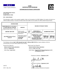 PR CERTIFICATE FL22368 R6 C CAC XO LC-PG50-72X60 DP-55 WZ3 FIN AND FINLESS