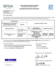 PR CERTIFICATE FL22375 R8 C CAC LC-PG50-XXX-108X72 WZ3 NEW