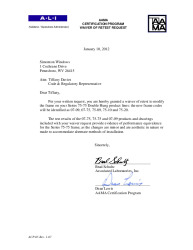 PR CERTIFICATE FL5167 R33 C CAC ACP-05 SIM 75-75, 07-09, 07-75, 07-09, 75-10, 75-20 DH FRAME