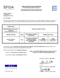 PR CERTIFICATE FL5167 R38 C CAC 75-75 DH TWIN W-TRANSOM 73X111 R-PG50