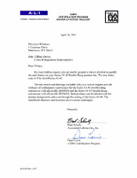 PR CERTIFICATE FL5167 R39 C CAC 43-45 WAIVER TO 43-40