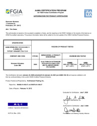 PR CERTIFICATE FL5167 R40 C CAC 43-35 DH TWIN W TRANSOM 73X111-R35