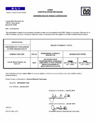 PR CERTIFICATE FL6542 R29 C CAC 32 X 37 WVDH - NARROW RAIL - CJL - PG50