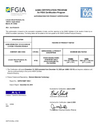 PR CERTIFICATE FL6542 R30 C CAC LINCOLN - WOOD W-N.RS - STD. JL DEC. 2025 (EXT.5) 45X93