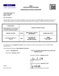 PR CERTIFICATE FL6642 R32 C CAC 84 X 120 CLAD DIRECT SET