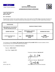 PR CERTIFICATE FL6642 R32 C CAC 72 X 72 WOOD DIRECT SET