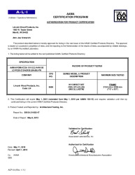 PR CERTIFICATE FL6642 R32 C CAC 84 X 96 WVDS - APC