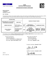 PR CERTIFICATE FL10160 R20 C CAC 42-19 EV IMPACT TEMPERED 96X48 R45