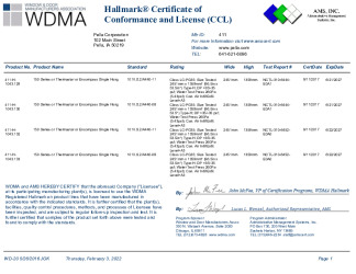 PR CERTIFICATE FL11206 R15 C CAC CCL 411-H-1043 129-130-132-133