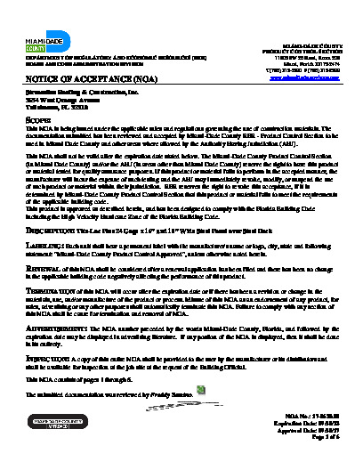 PR CERTIFICATE FL101 R1 C CAC TITE LOC PLUS PANEL 24 GAGE STEEL OVER STEEL DECK