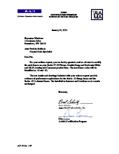 PR CERTIFICATE FL107 R18 C CAC 08-10 08-20 WAIVER TO 08-09