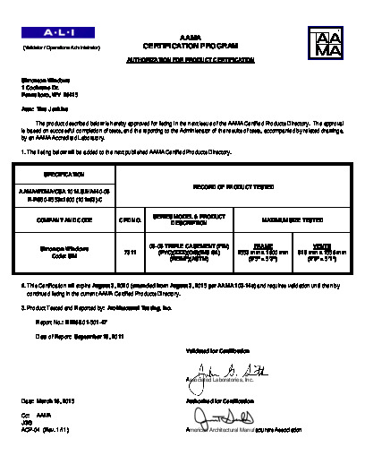PR CERTIFICATE FL107 R21 C CAC 08-08 CS TRIPLE 101X63 R50 (EXT.)