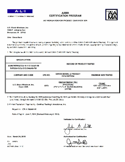 PR CERTIFICATE FL185 R10 C CAC GB2000-GB2080 54X54 R80 051020