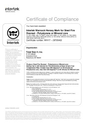 2021-08-24 CERTIFICATE OF COMPLIANCE - TOTAL DOOR II - WHI17-29795402-21633