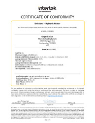 2021-11-30 CERTIFICATE OF CONFORMITY - WHI21 – 9501301 - MODEL SE210-65166
