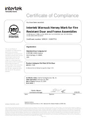 CERTIFICATE OF COMPLIANCE - LEXINGTON FIRE FIBER 20 FIRE DOOR-47887