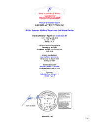 PR TECH DOCS FL10143 R7 AE 26 GA. SUPERIOR RIB ROOF PANEL