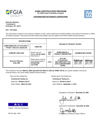 PR CERTIFICATE FL10160 R26 C CAC 42-19 HS IMPACT TEMPERED R50-60X52