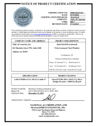 PR CERTIFICATE FL10828 R8 C CAC NI009356.05-R5 - SV-PR - TWIN CASEMENT (DP50)