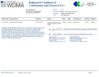 PR CERTIFICATE FL10938 R16 C CAC 419-H-1085.02