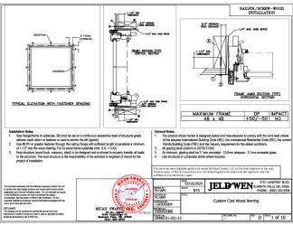 PR Instl Docs FL10938 R19 II D009286 (10938.2) - Custom Clad Wood Awning 48x48 DP50 FBC Installs 7-15-25 DSS