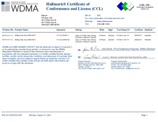 PR CERTIFICATE FL10956 R13 C CAC CCL 1017.14.15