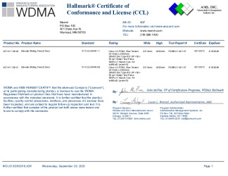 PR CERTIFICATE FL10956 R13 C CAC ELSFD 8080 XO HP CCL 1128.20.21