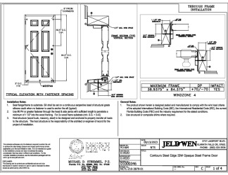 PR Instl Docs FL11136 R16 II D1000346 - Contours Steel S.E. ISW OSW Opaque 3-0x7-0 Steel Frame FBC Installs 6-13-23 - Sealed