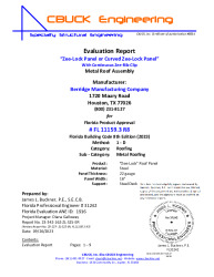 PR Instl Docs FL11159 R8 II 3 ZeeLock 22ga SteelDeck  EVALREPORT 