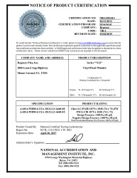 PR CERTIFICATE FL11409 R14 C CAC NI011585-R3