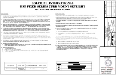 PR Instl Docs FL11480 R14 II SOLA0014 Rev0 HSE Fixed Series Curb Mount Skylight ss